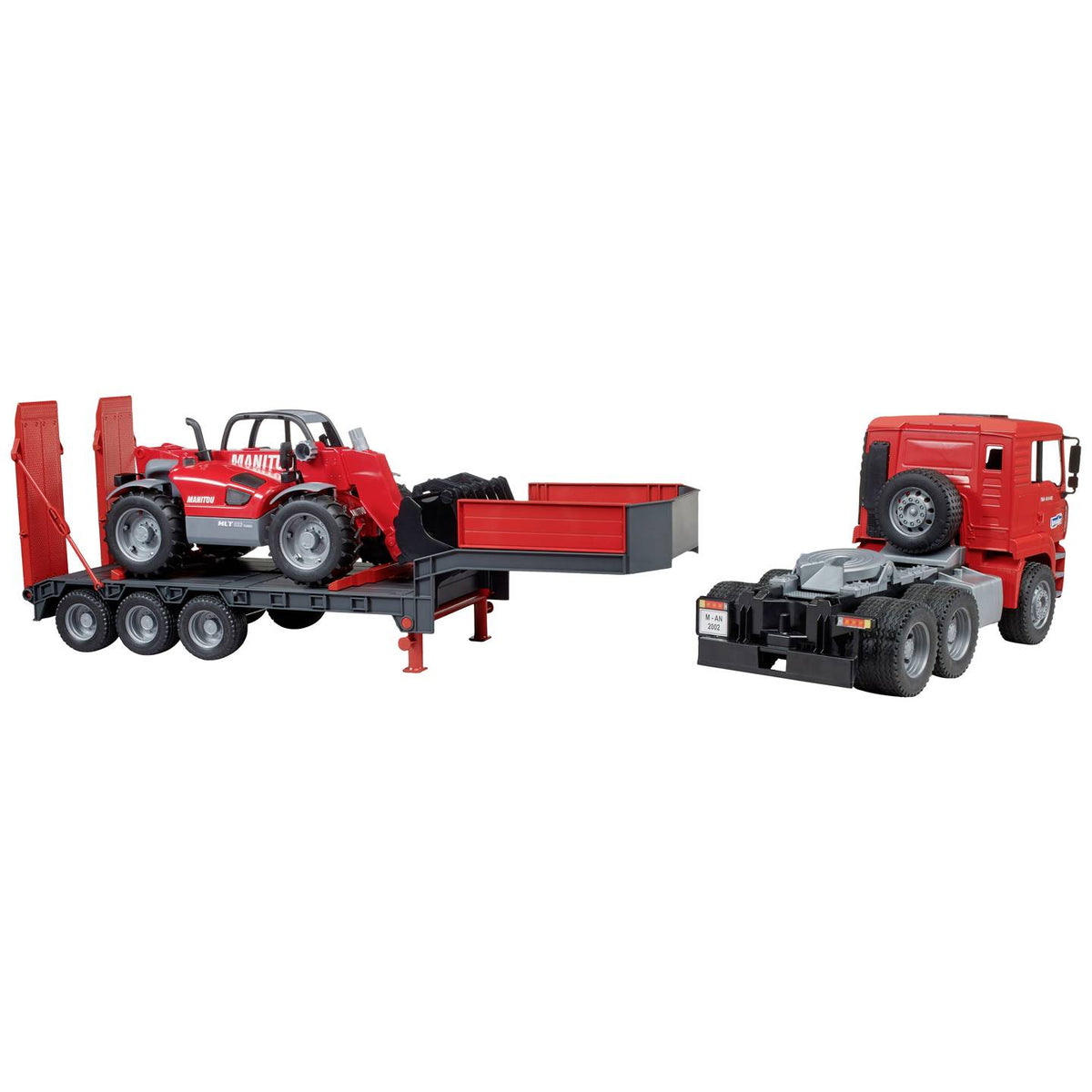 bruder MAN TGA LKW Tieflader Manitou Teleskoplader Modellbau Auto Modellbauauto - 4001702027742