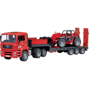 B-Ware bruder MAN TGA LKW Tieflader Manitou Teleskoplader Modellbau Auto Modellbauauto