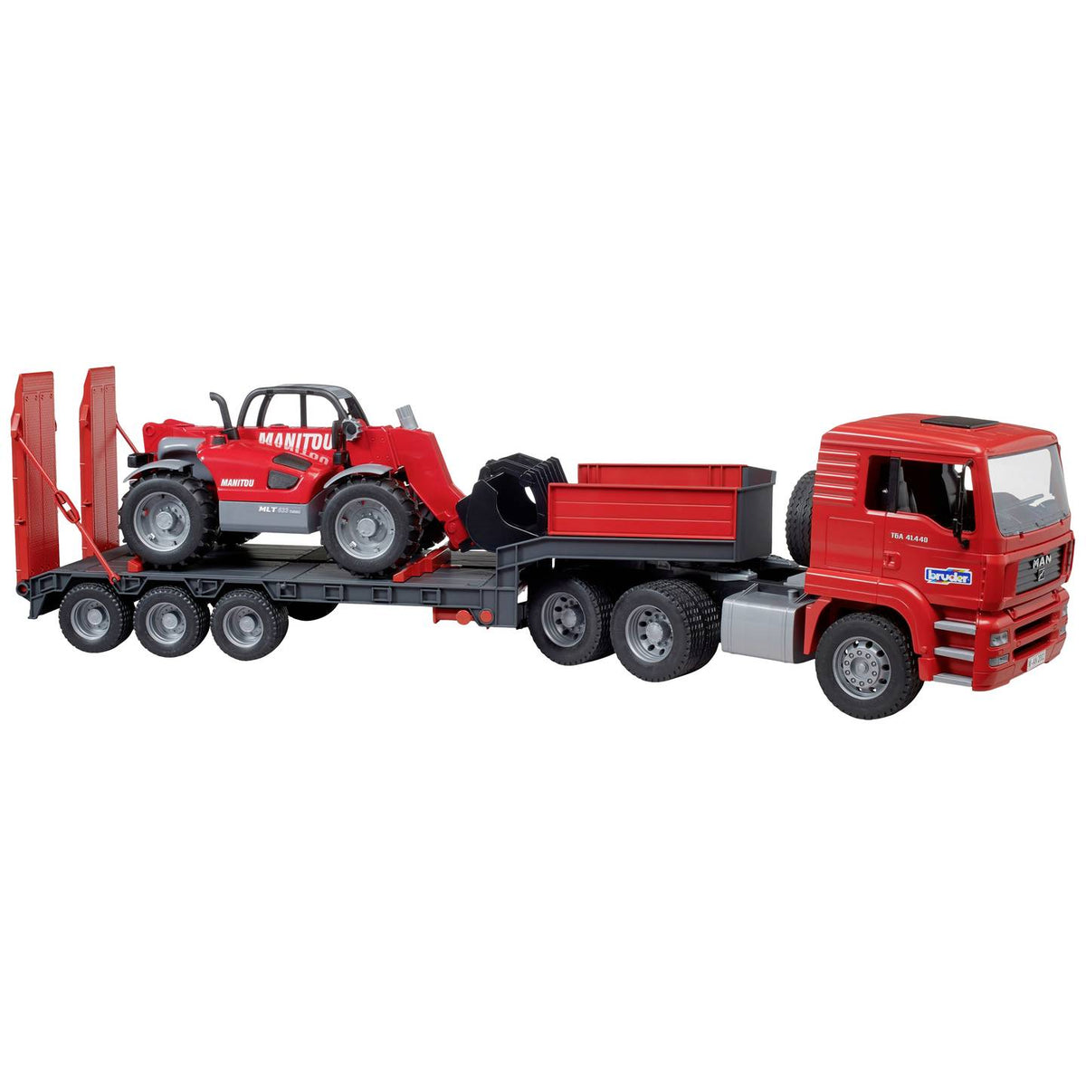 bruder MAN TGA LKW Tieflader Manitou Teleskoplader Modellbau Auto Modellbauauto - 4001702027742
