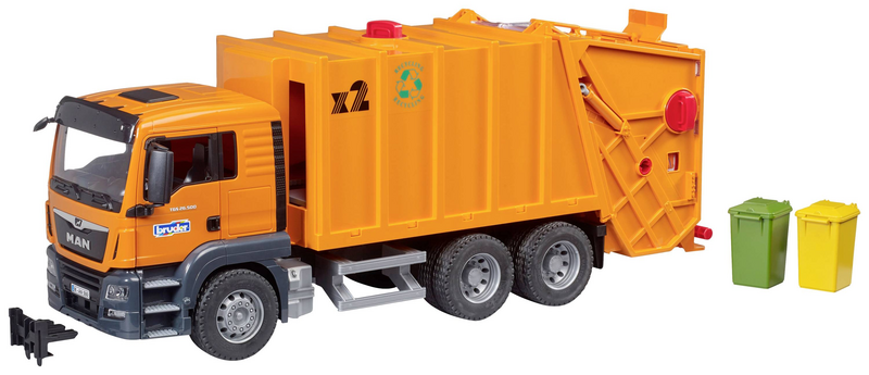 B-Ware Man Tgs Müll Lkw Hecklader Nutzfahrzeug Modell 1 16 Abfallbehälter Drehbar