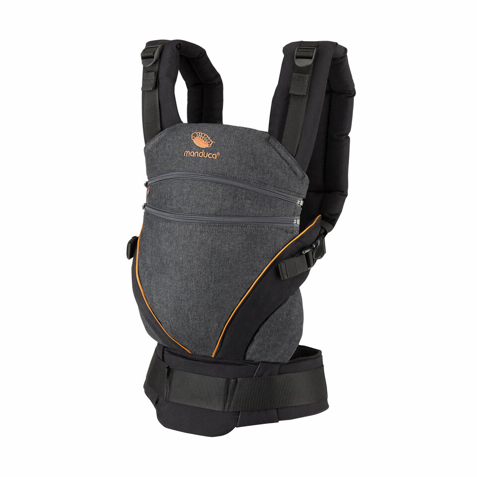 Manduca Xt Cotton Kindertrage Babytrage Bauchtrage Hüfttrage Denimblack Toffee  B-Ware - 4250371704991