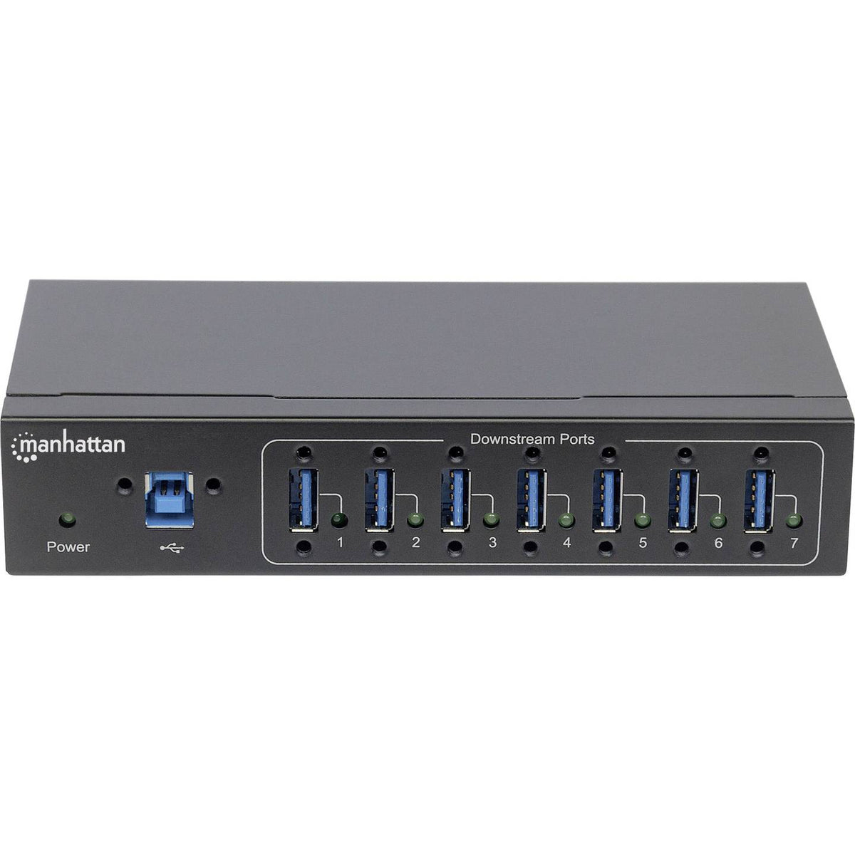 Manhattan MH 7PORT USB3.0 HUB Verteiler Industrieanwendung Mehrfachanschluss - 0766623164405