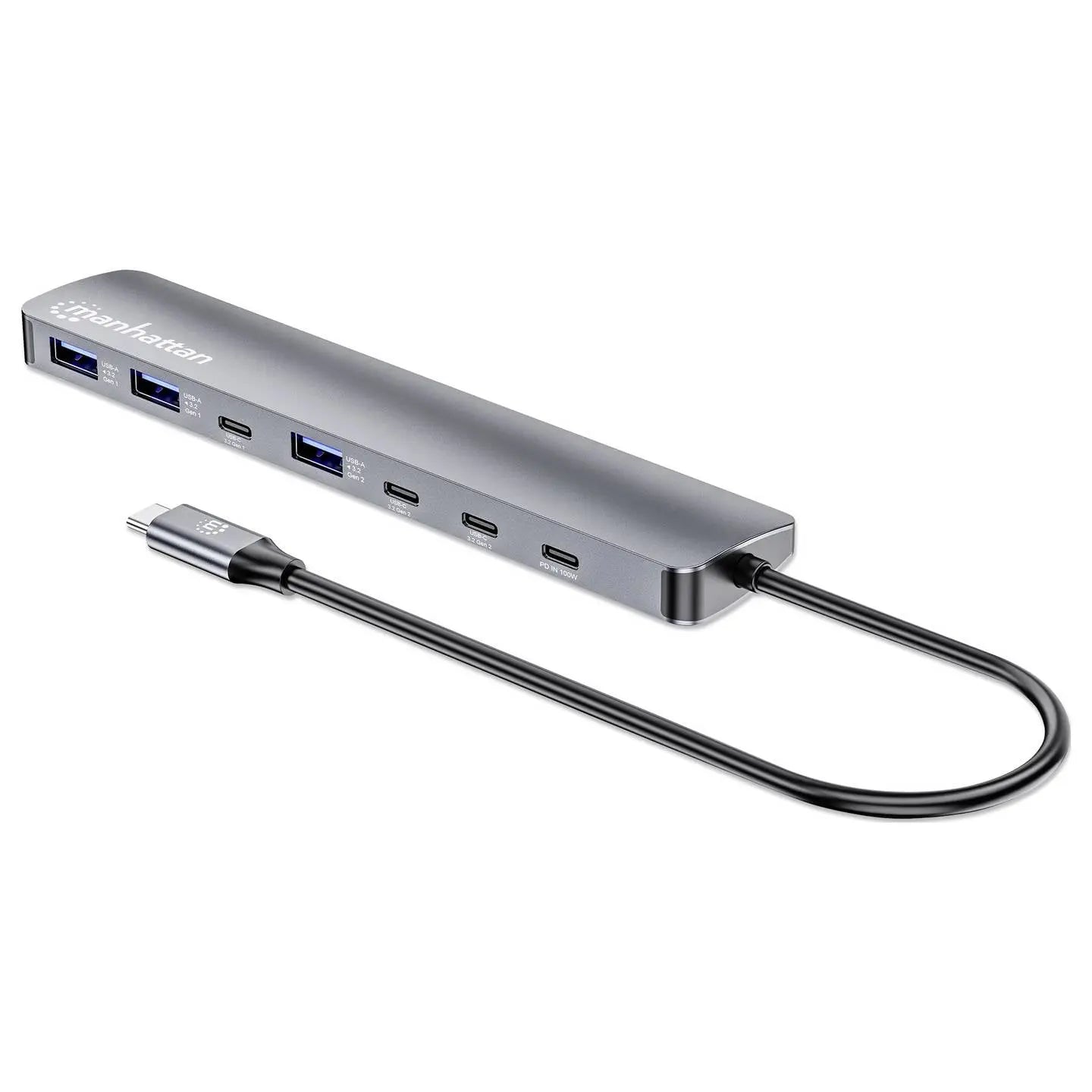 B-Ware Manhattan Usb Hub Verteiler Dockingstation 7 Port 4 X Usb C 3 X Usb A Space Grau - 766623181167