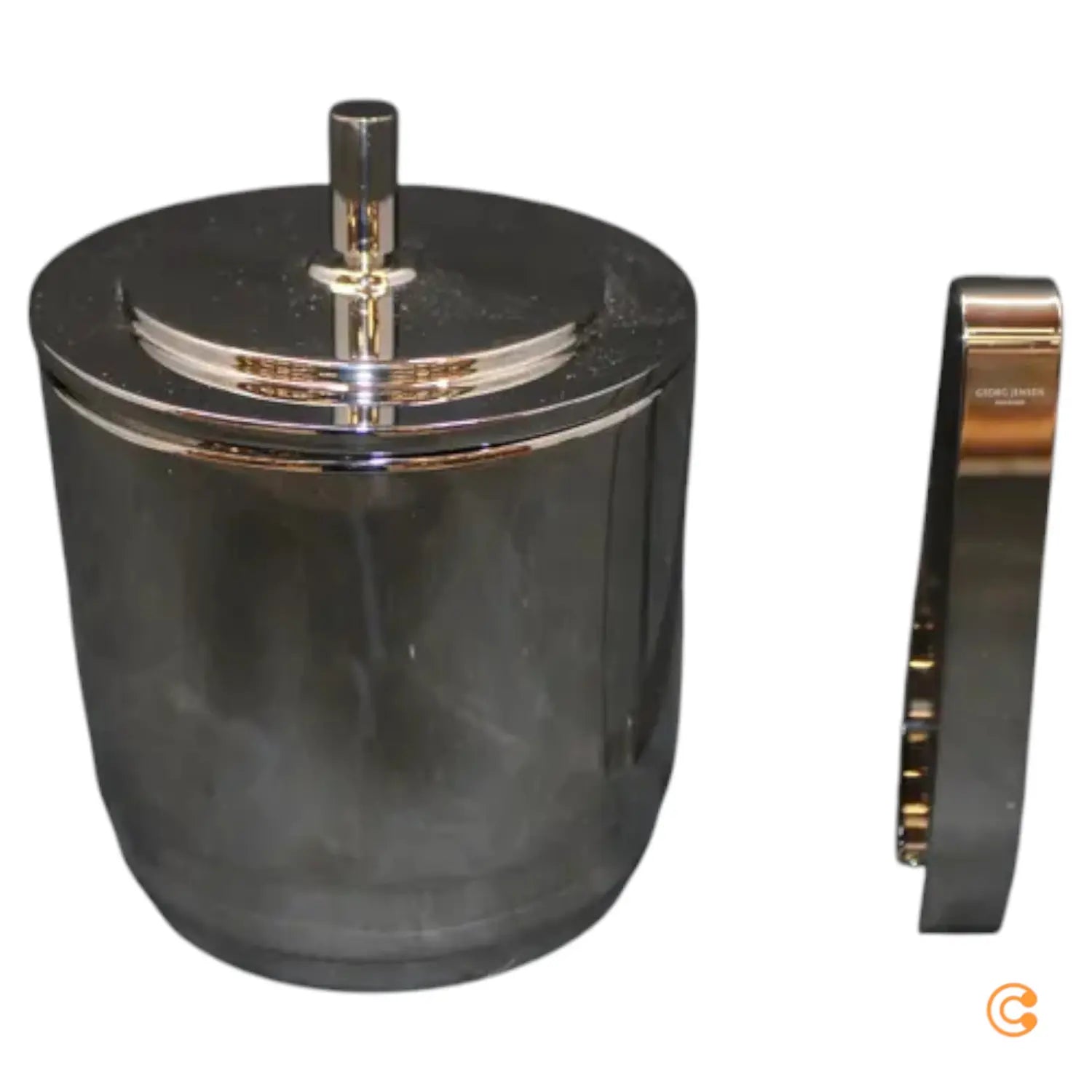 C-Ware Georg Jensen Manhattan Eimer Eiswürfelbehälter Eiseimer Zange Siehe Text/Foto - 5705145253247