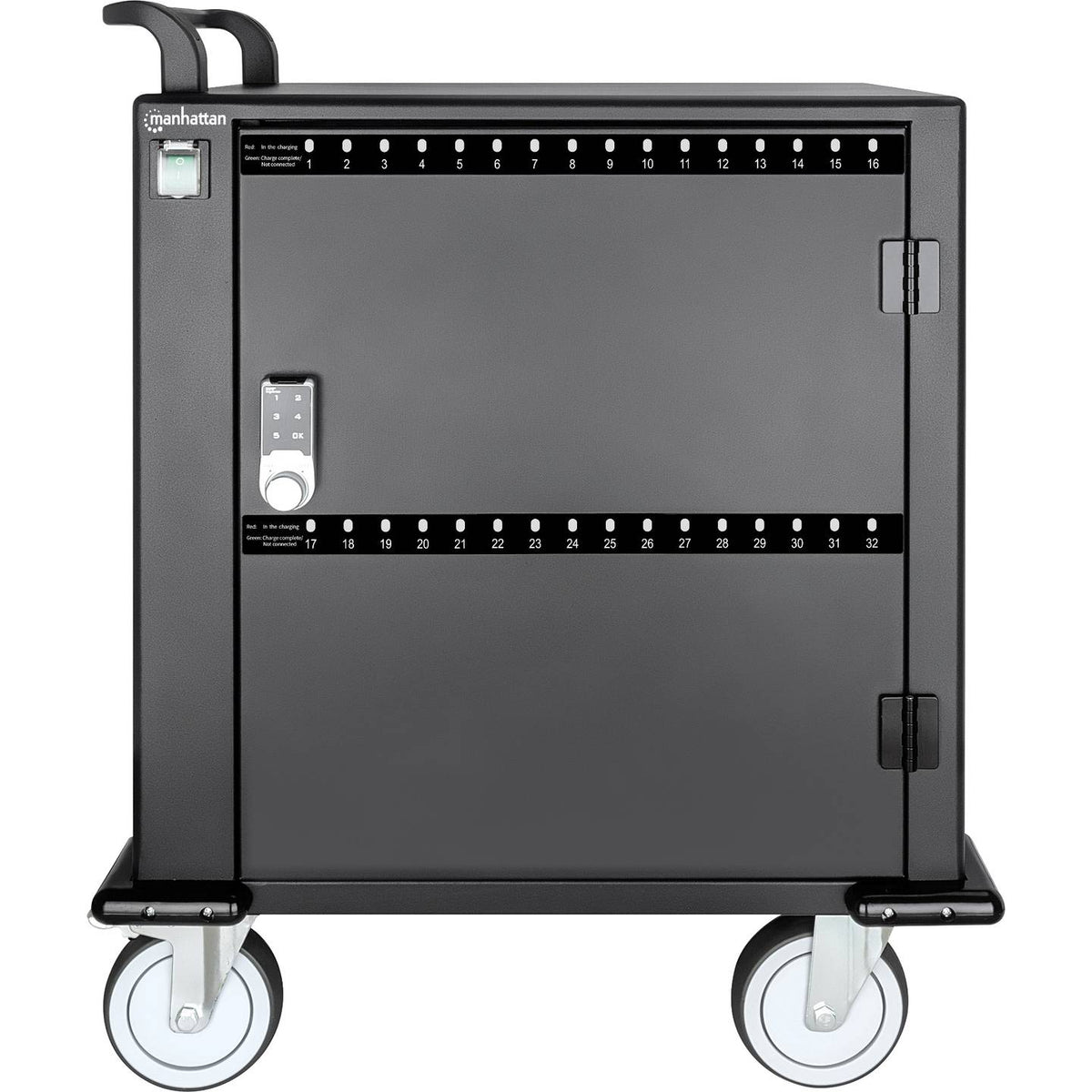 Manhattan Ladeschrank Ladesystem USB C 32 Port Schwarz 576 W SIEHE TEXT/FOTO - 0766623716000