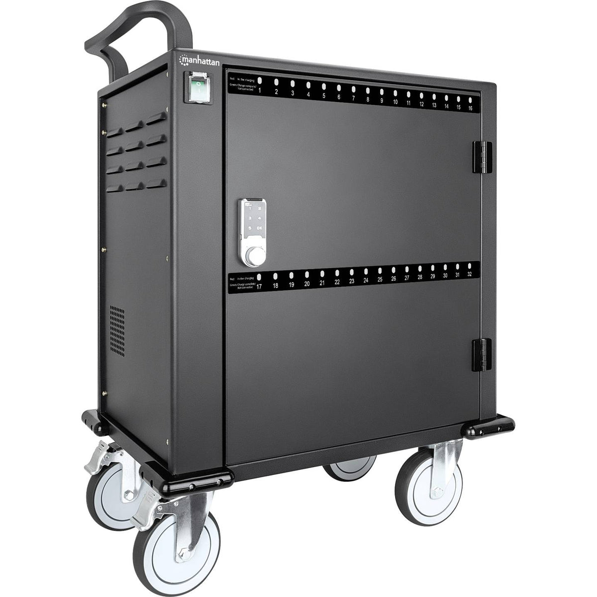 Manhattan Ladeschrank Ladesystem USB C 32 Port Schwarz 576 W SIEHE TEXT/FOTO - 0766623716000