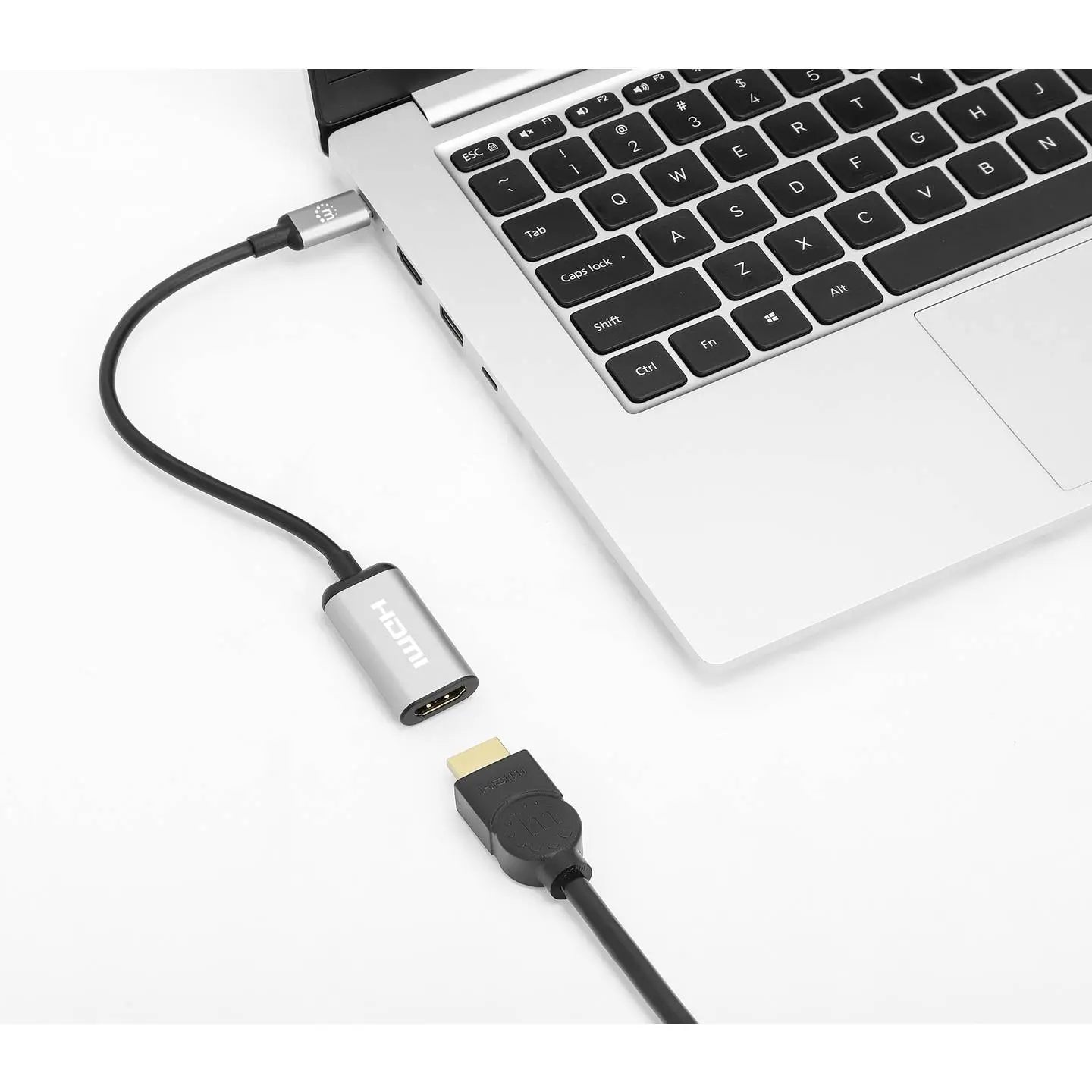 B-Ware Manhattan Adapter Verbindungskabel Usb C Hdmi Kabel Silber Videoübertragung 15cm - 766623153706