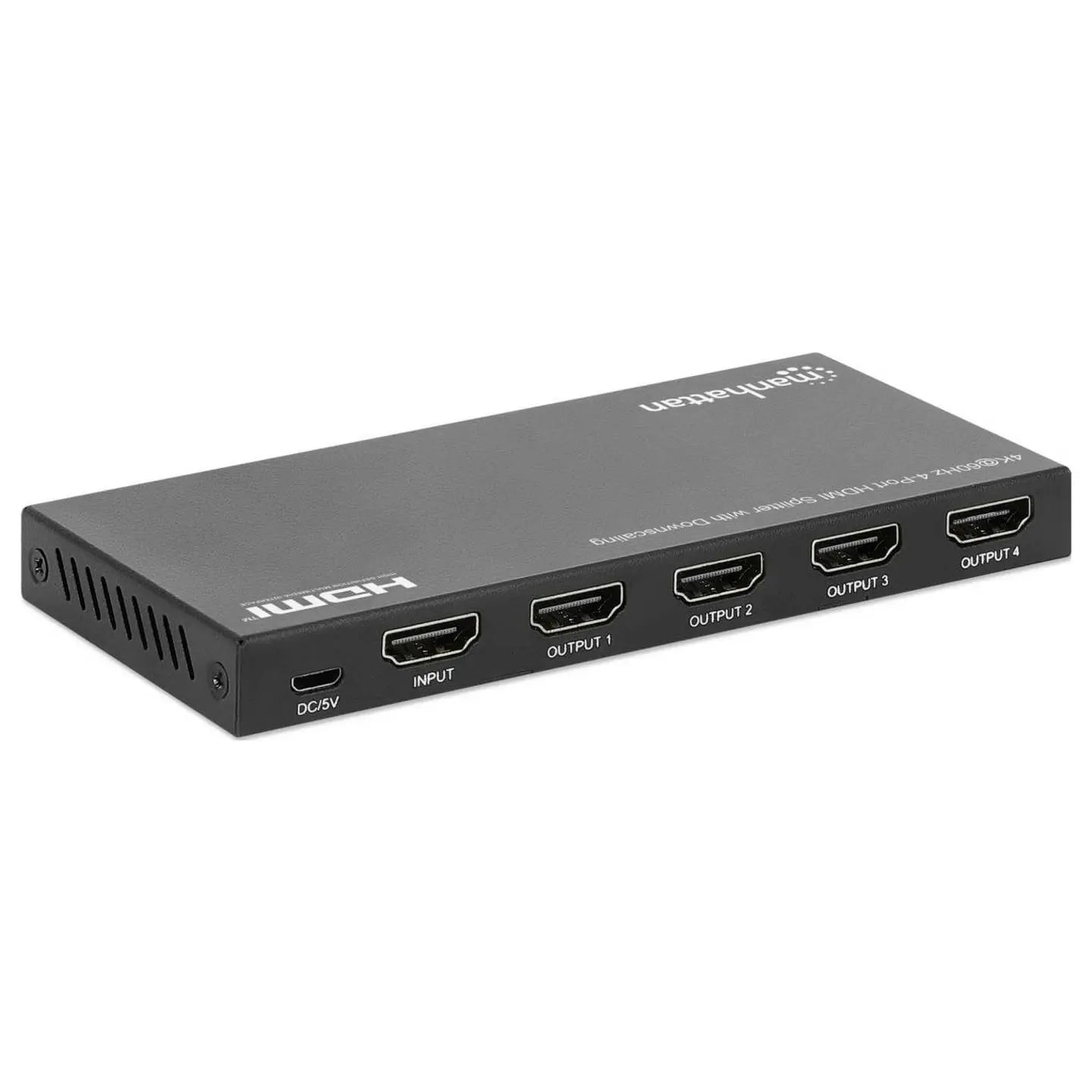 B-Ware Manhattan Hdmi Splitter Verteiler 4 Port Uhd 4 K Schwarz Hdmi Verteiler Usb - 766623208369