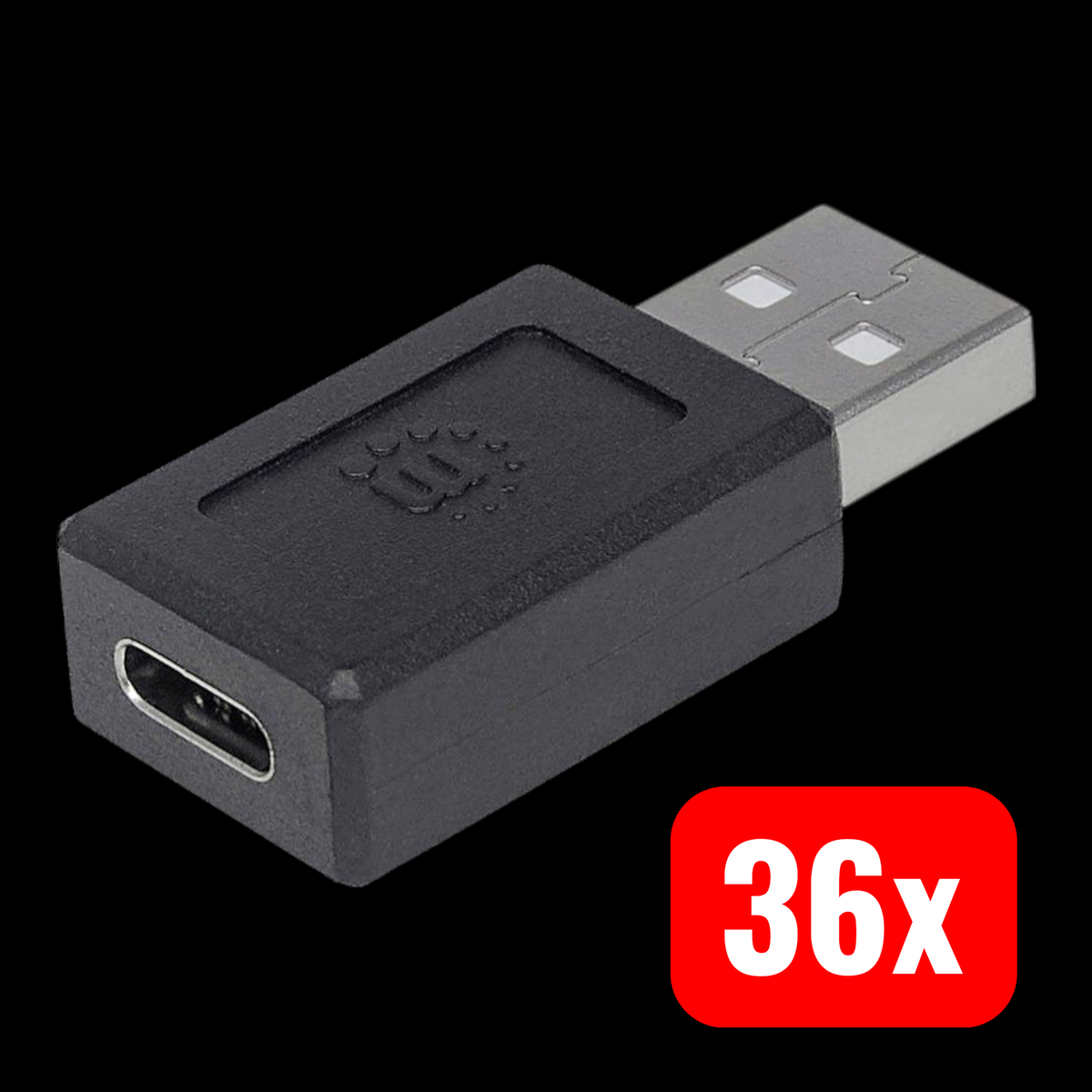 Manhattan USB 2.0 Adapter USB 2.0 Stecker A USB-C Buchse beidseitig 36 STÜCK - 0766623354653