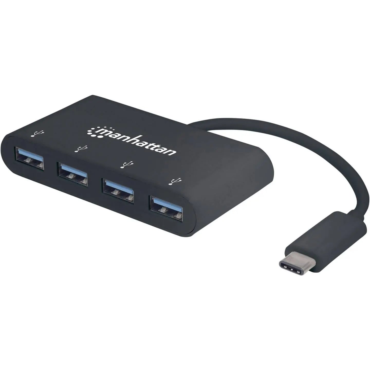B-Ware Manhattan 4 Port Usb A 3.0 Hub Mit Usb C Stecker Schwarz Hot Swap Usb Hub 20 Cm - 766623162746