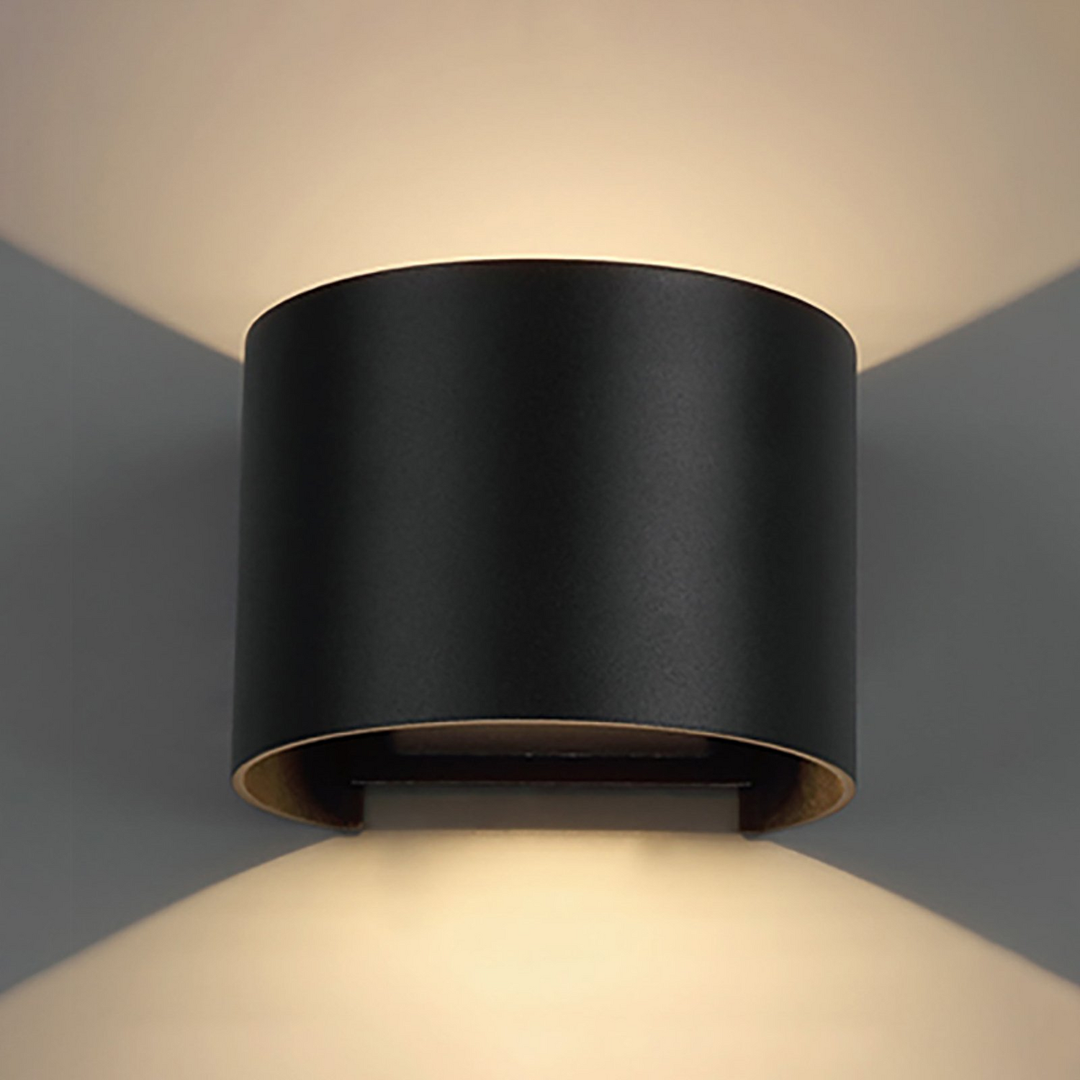 Mantra Iluminación Led Außenwandleuchte Davos Rund Schwarz Dimmbar Aluminium B-Ware - 8435153286049