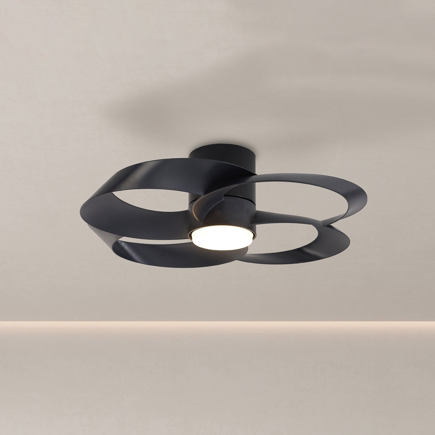 B-Ware Mantra Iluminación Led Deckenventilator Raumlüfter Rose Schwarz Fernbedienung - 8435153287060