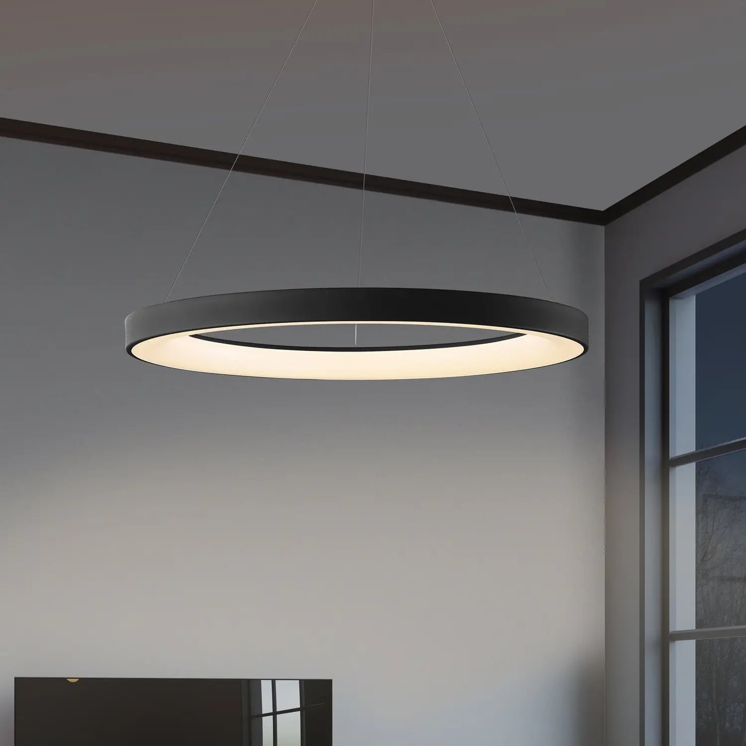 B-Ware Mantra Niseko Ii Pendelleuchte Hängeleuchte Led Fernbedienung Schwarz Alu ø 50cm - 8435153285721