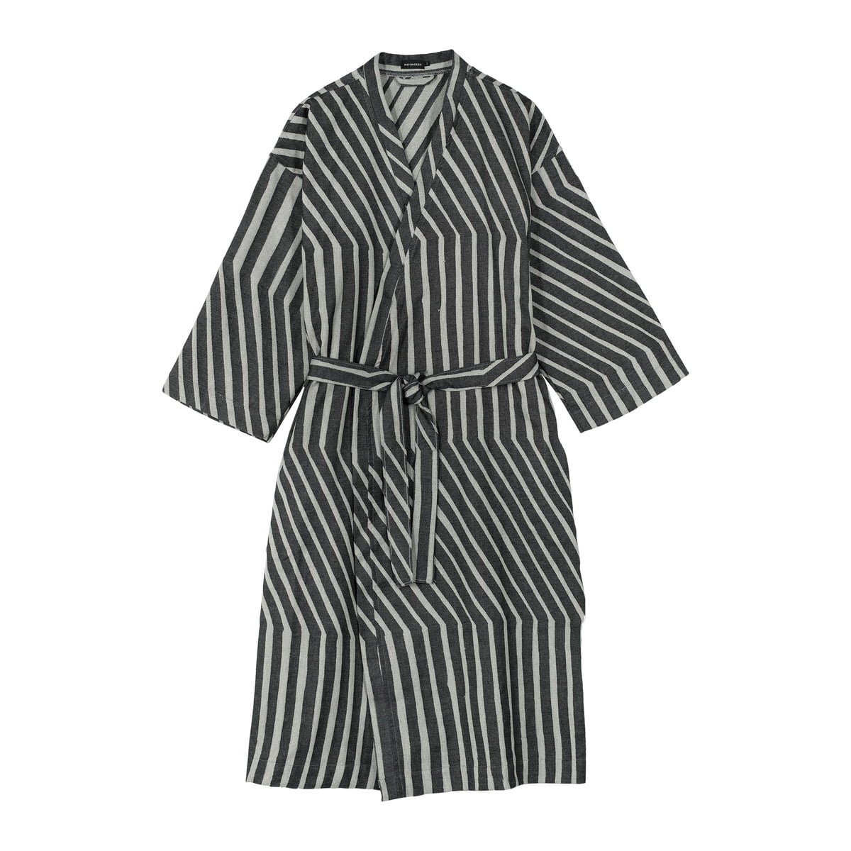 Marimekko Bademantel Morgenmantel Kalasääski Baumwolle Offwhite Charcoal S M B-Ware - 6411254912881