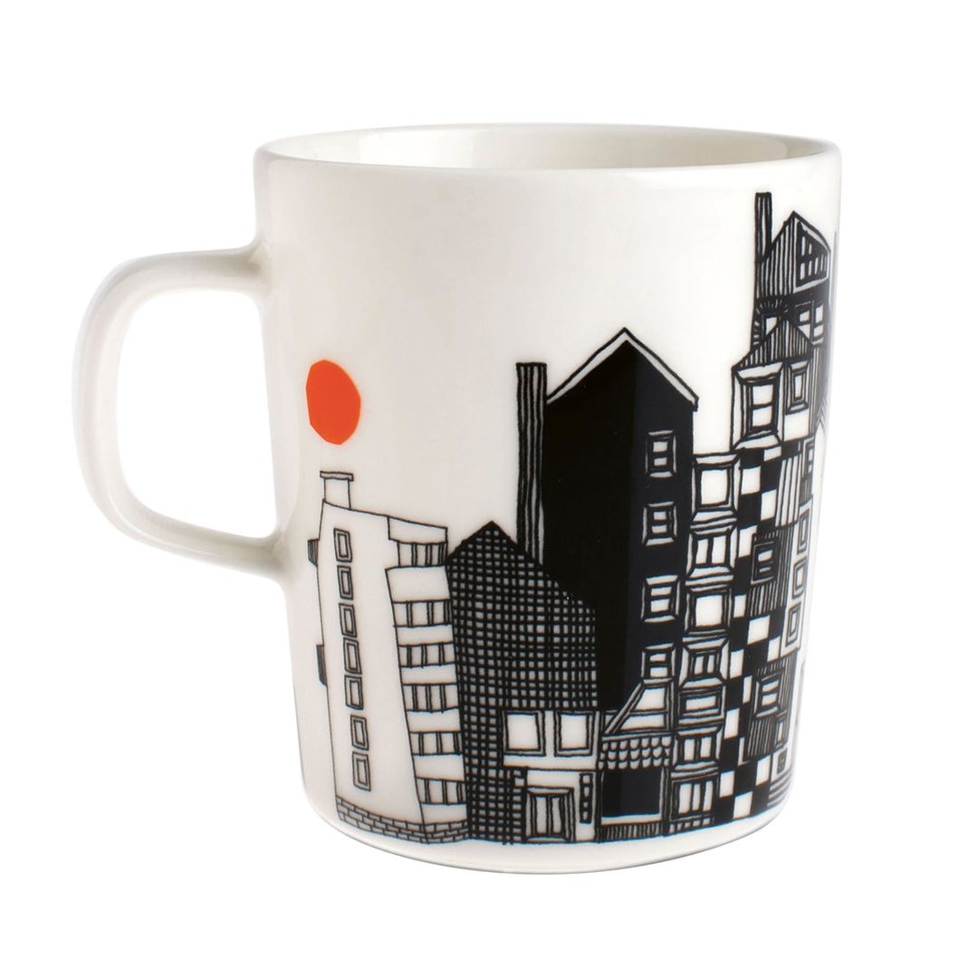 Marimekko Becher Tasse Kaffeebecher Siirtolapuutarha 250ml Weiß Schwarz 2 Stück B-Ware - 6411253243924