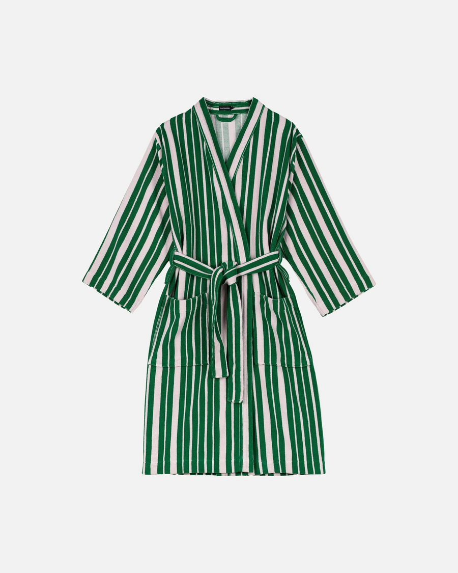 Marimekko Raide Bademantel Morgenmantel Unisex M Grün Pink Siehe Text/Foto B-Ware - 6411254961285