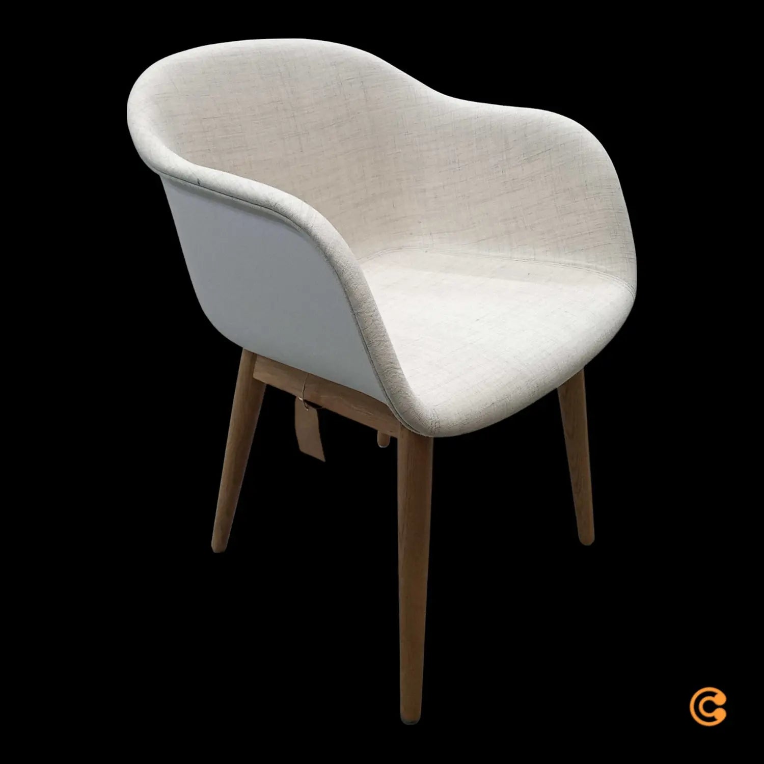 B-Ware Muuto Fiber Armchair Eiche Gestell Beige Melierte Sitzschale Stuhl Siehe Text - 1