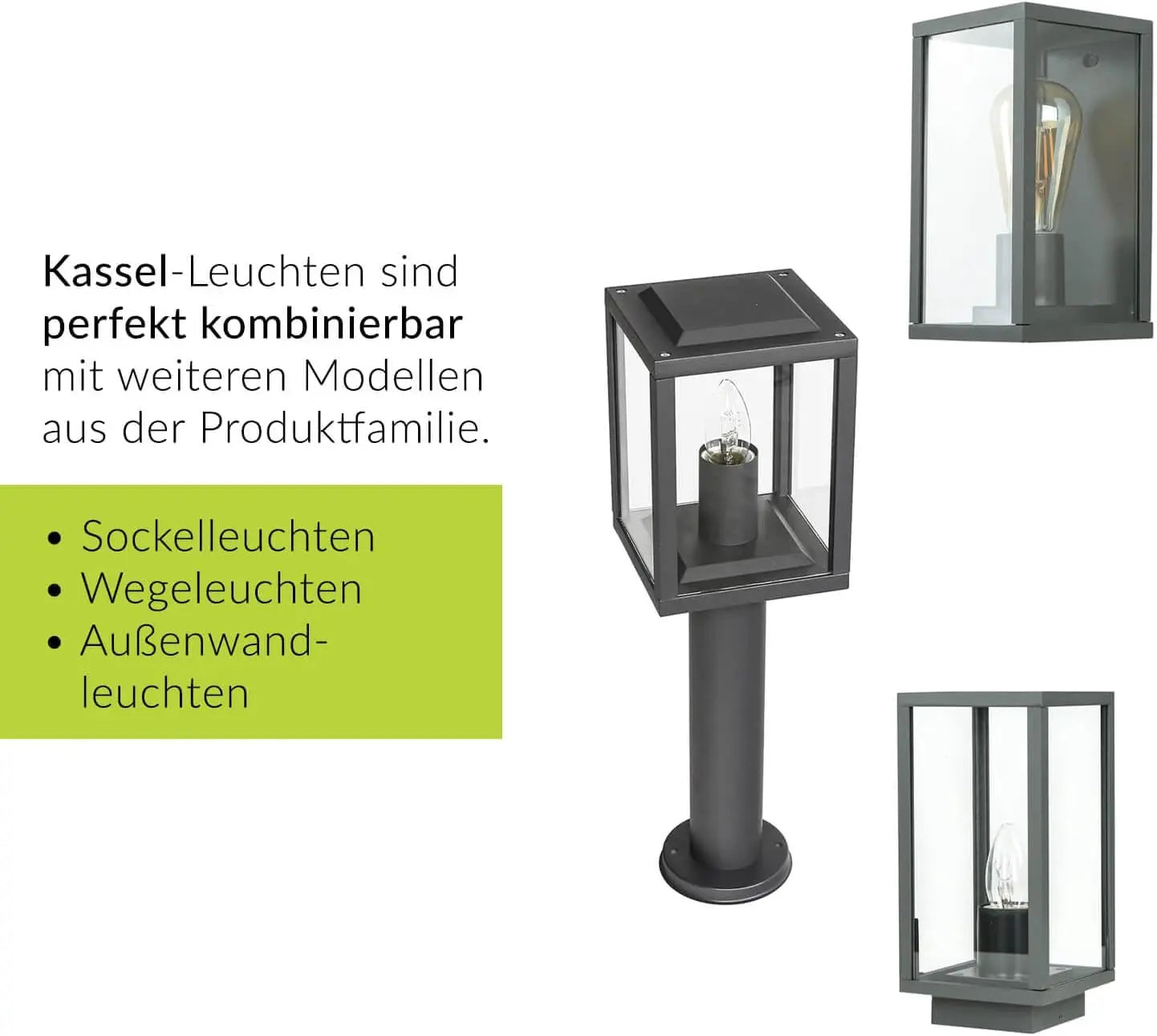 B-Ware Easylight Wandleuchte Metall Glas Anthrazit Ip44 Balkon Garten B:12 Cm E27 Led - 1