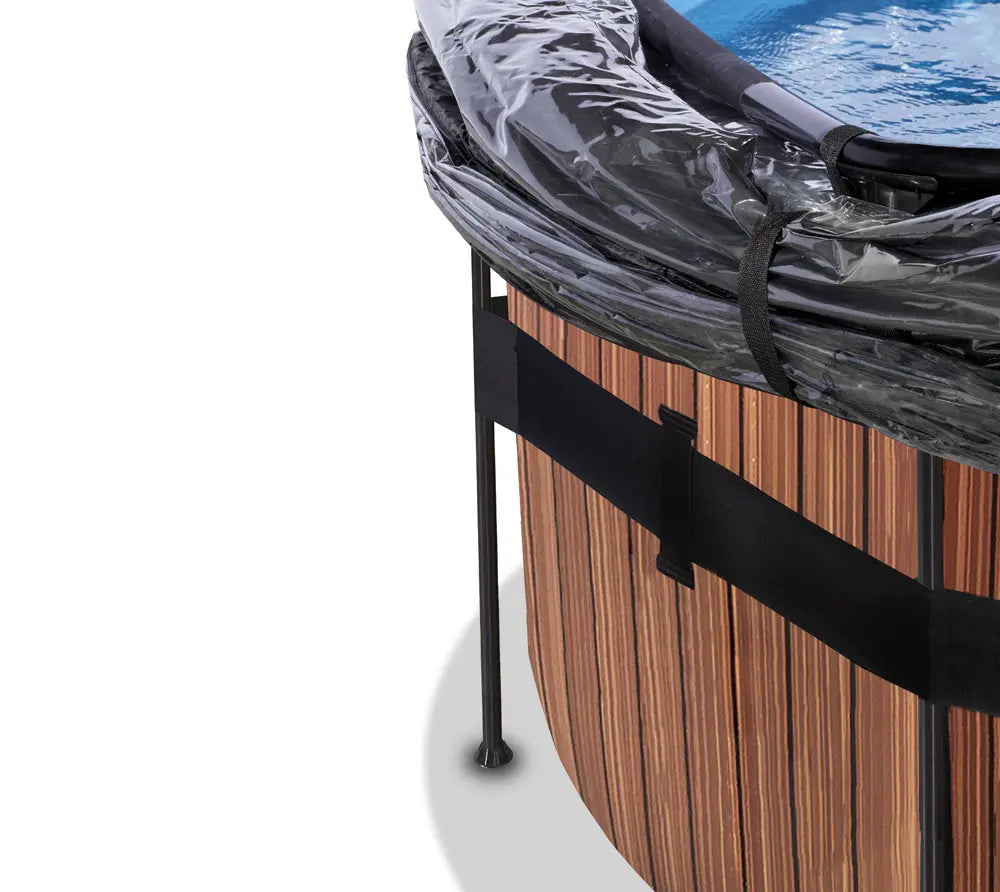 B-Ware Exit Aufstellpool Framepool Schwimmbecken Pool Mit Dach Braun 450x122 Cm - 8720088262047