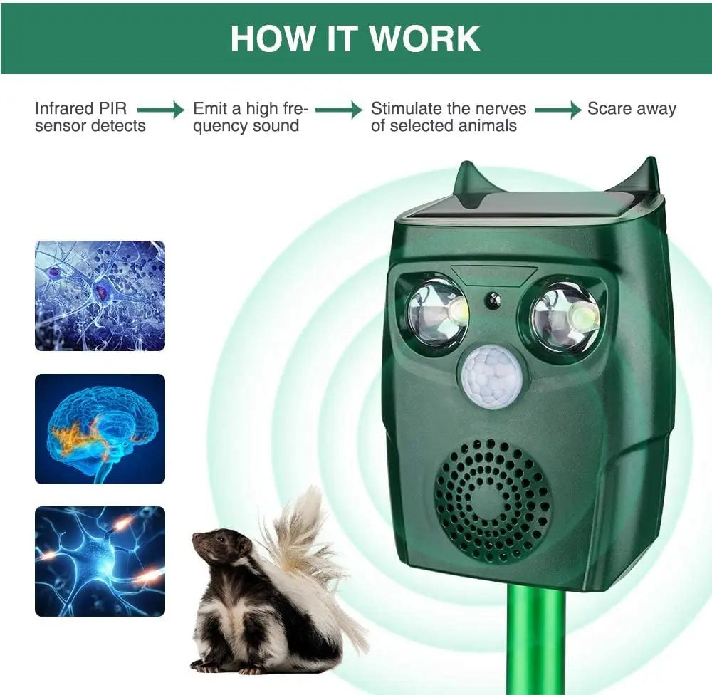 B-Ware Bubbacare Katzenschreck Tiervertreiber Solar Tierschreck Außen Grün Usb 2 Stück - 740907509762