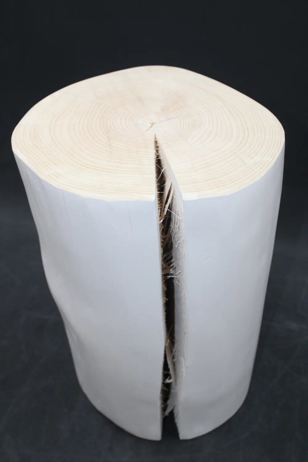 B-Ware Jan Kurtz Block Hocker Rund Weiß Sitzhocker Beistelltisch Couchtisch Siehe Text - 1