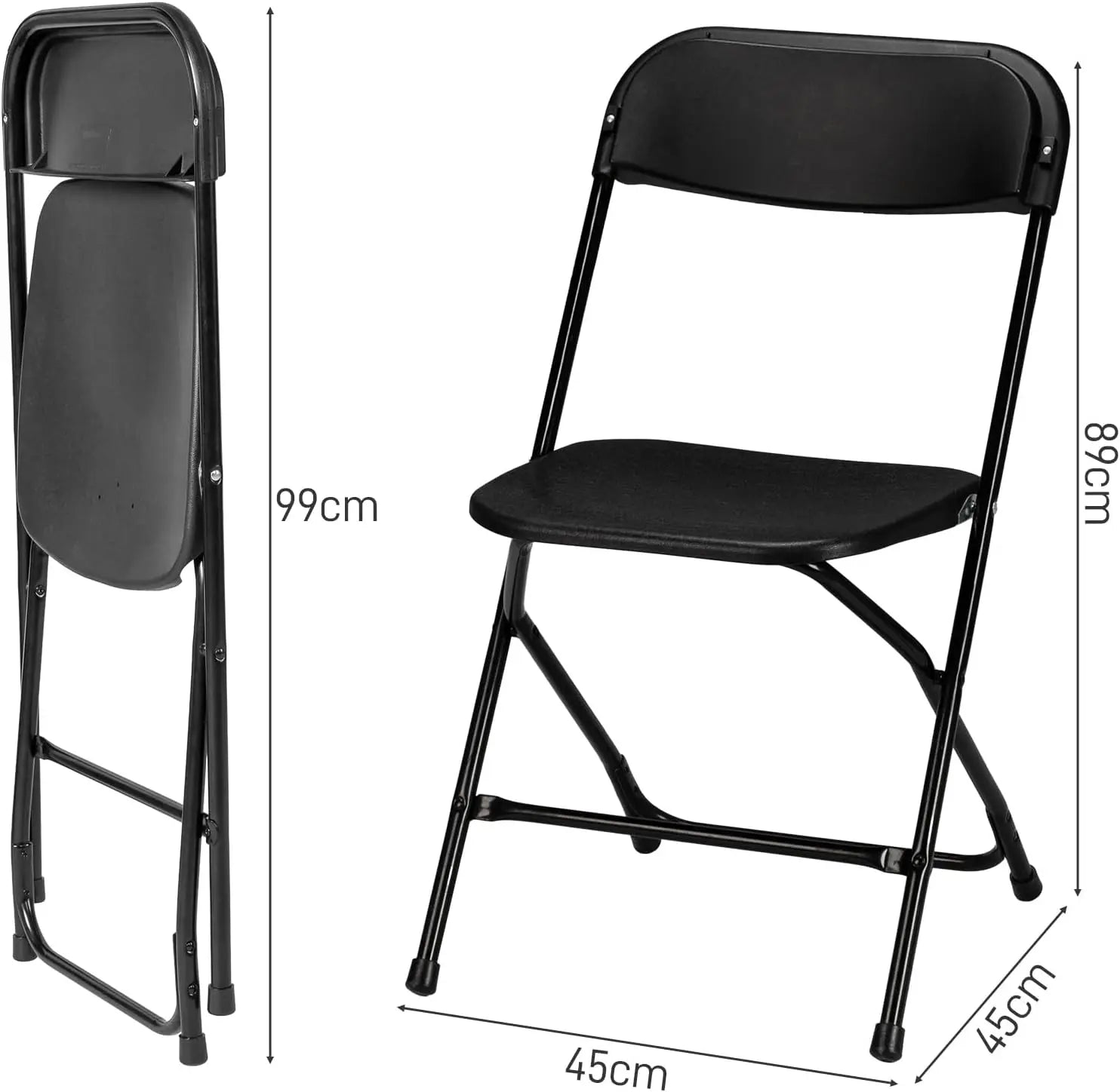 Leadzm Klappstühle 4er Set Gartenstuhl Klappbar Tragbare Bürostuh Metallgestell B-Ware - 1