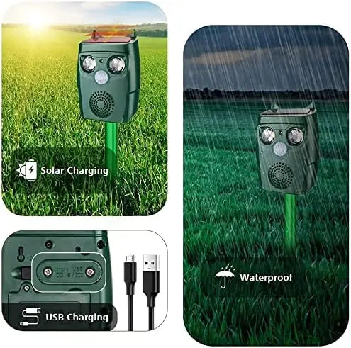 B-Ware Bubbacare Katzenschreck Tiervertreiber Solar Tierschreck Außen Grün Usb 2 Stück - 740907509762