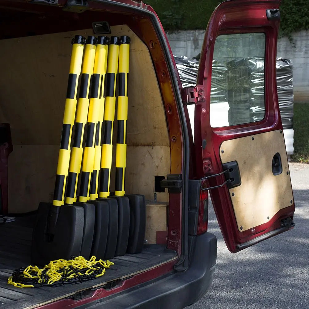 B-Ware Novap Pvc Pfosten Markierungspfosten Gelb Schwarz Bi Pose Sockel 4kg 4 Stück - 3306482000017