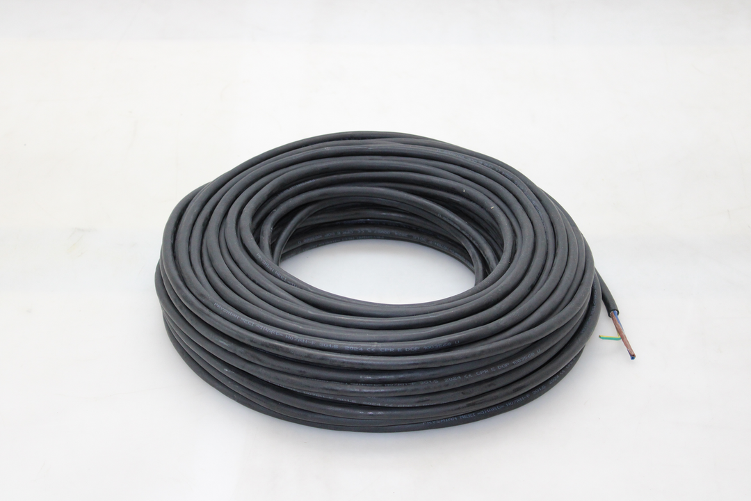 Gummi Schlauchleitung, 3x1,5 Mm², 50 M Kabel Leitung Schwarz Siehe Text/Foto B-Ware - 1