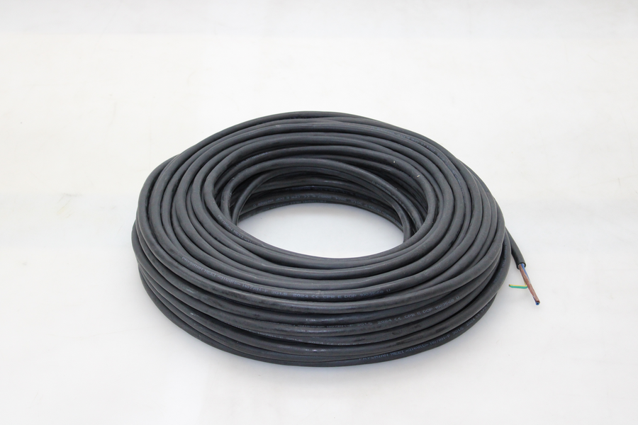 Gummi Schlauchleitung, 3x1,5 Mm², 50 M Kabel Leitung Schwarz Siehe Text/Foto B-Ware - 1