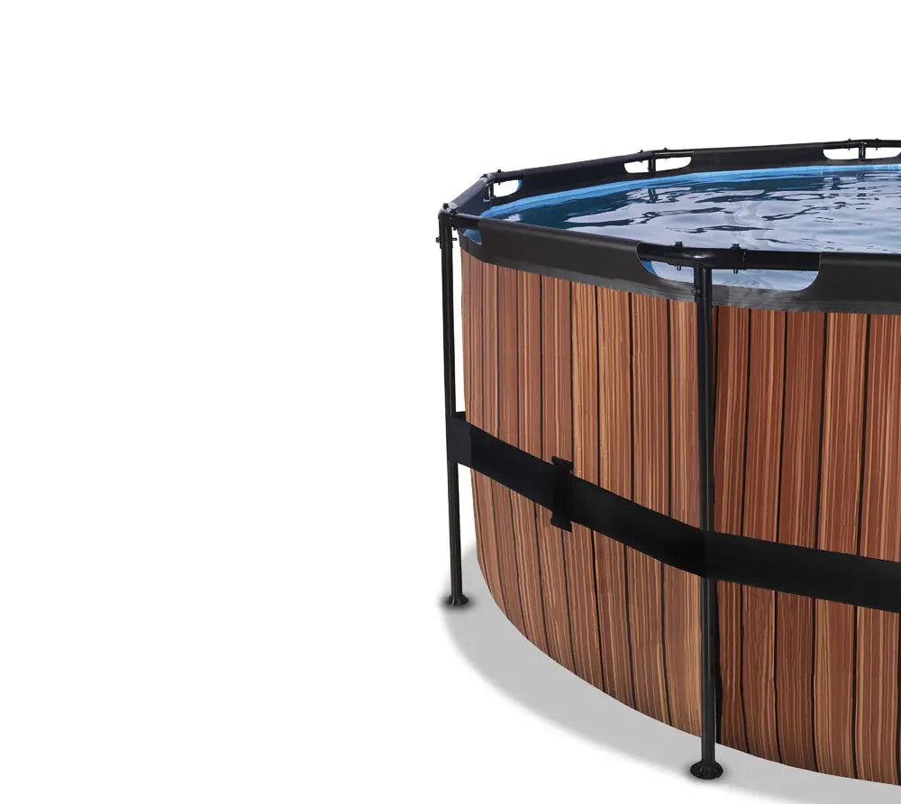 B-Ware Exit Aufstellpool Framepool Schwimmbecken Pool Mit Dach Braun 450x122 Cm - 8720088262047