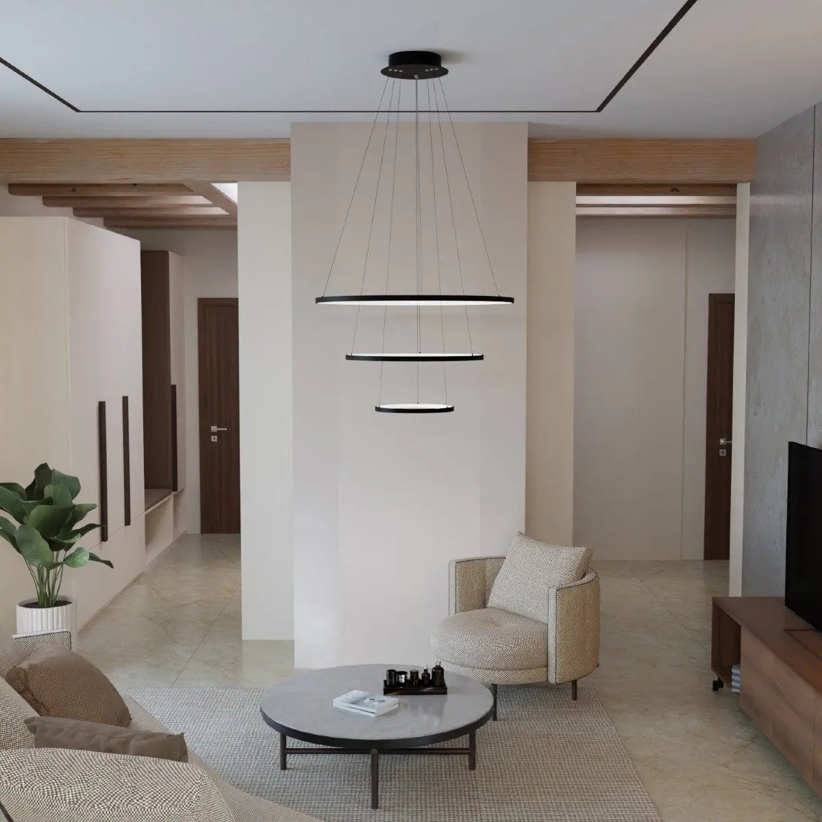 B-Ware Lumière Design Omeva V1 Led Pendelleuchte Dimmbar Cct Fernbedienung Schwarz374 - 1
