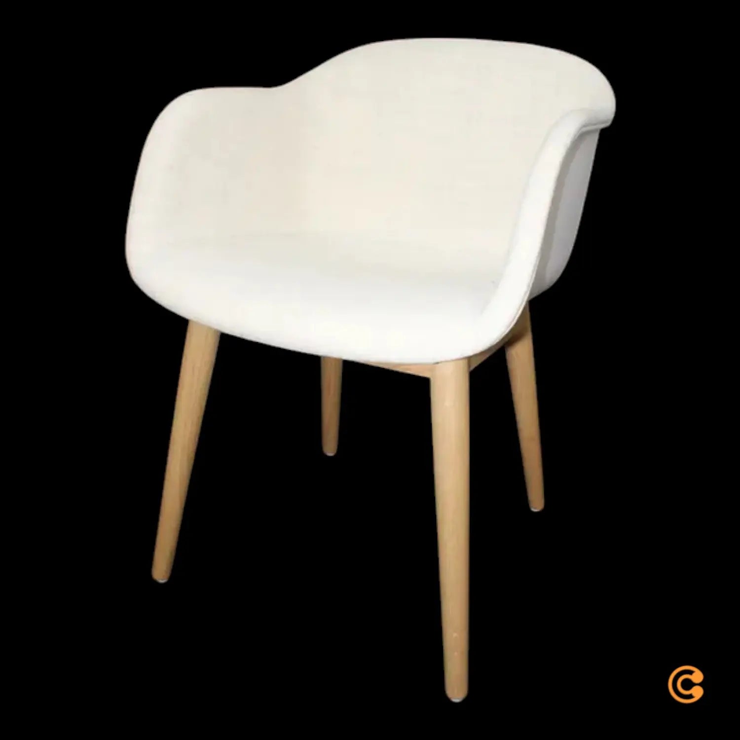 B-Ware Muuto Fiber Armchair Eiche Gestell Beige Melierte Sitzschale Stuhl Siehe Text - 1