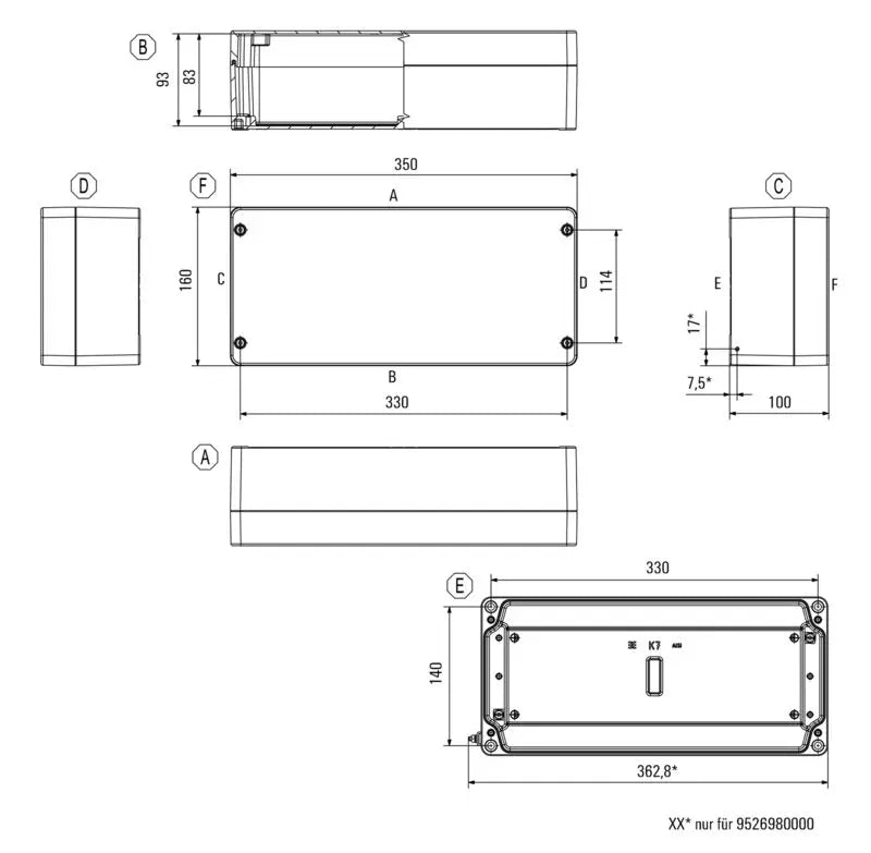 B-Ware Klippon Leergehäuse Aluminiumgehäuse K7 K Aluminium Silber - 4008190471392