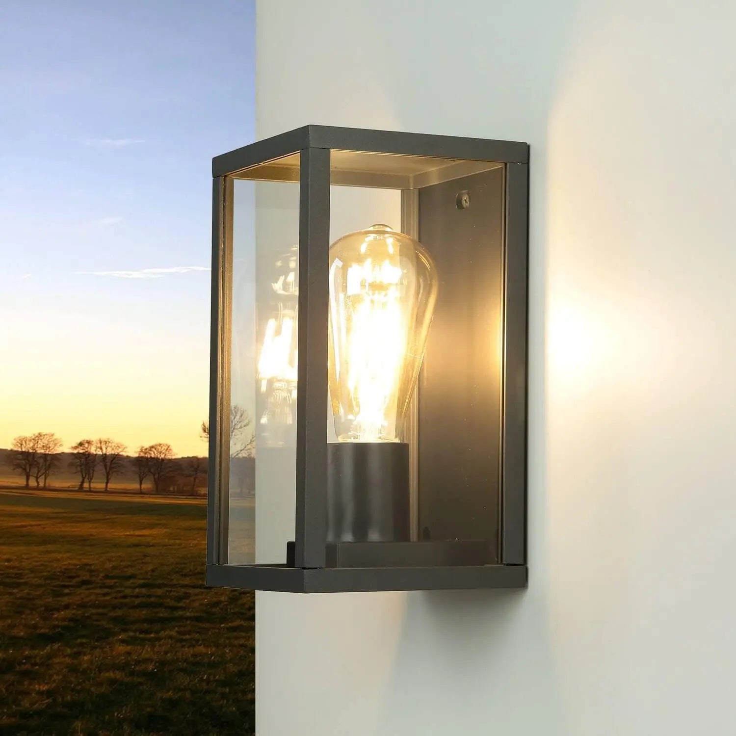 B-Ware Easylight Wandleuchte Metall Glas Anthrazit Ip44 Balkon Garten B:12 Cm E27 Led - 1