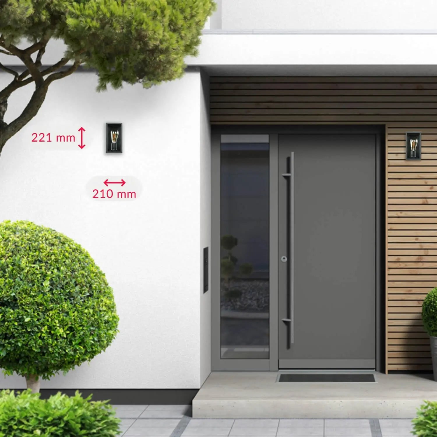 B-Ware Easylight Wandleuchte Metall Glas Anthrazit Ip44 Balkon Garten B:12 Cm E27 Led - 1