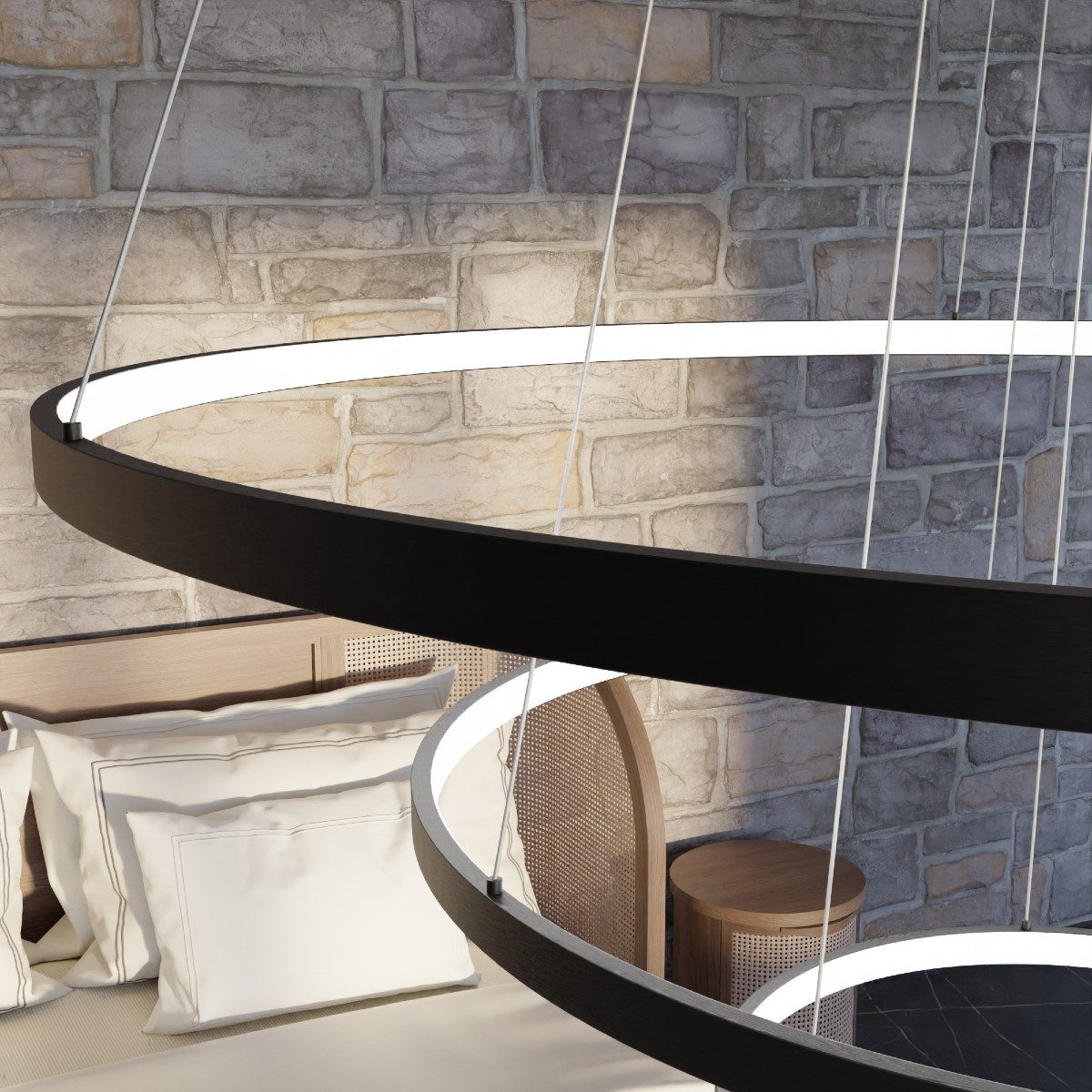 Lumière Design Omeva V1 LED Pendelleuchte schwarz dimmbar CCT Fernbedienung - 1