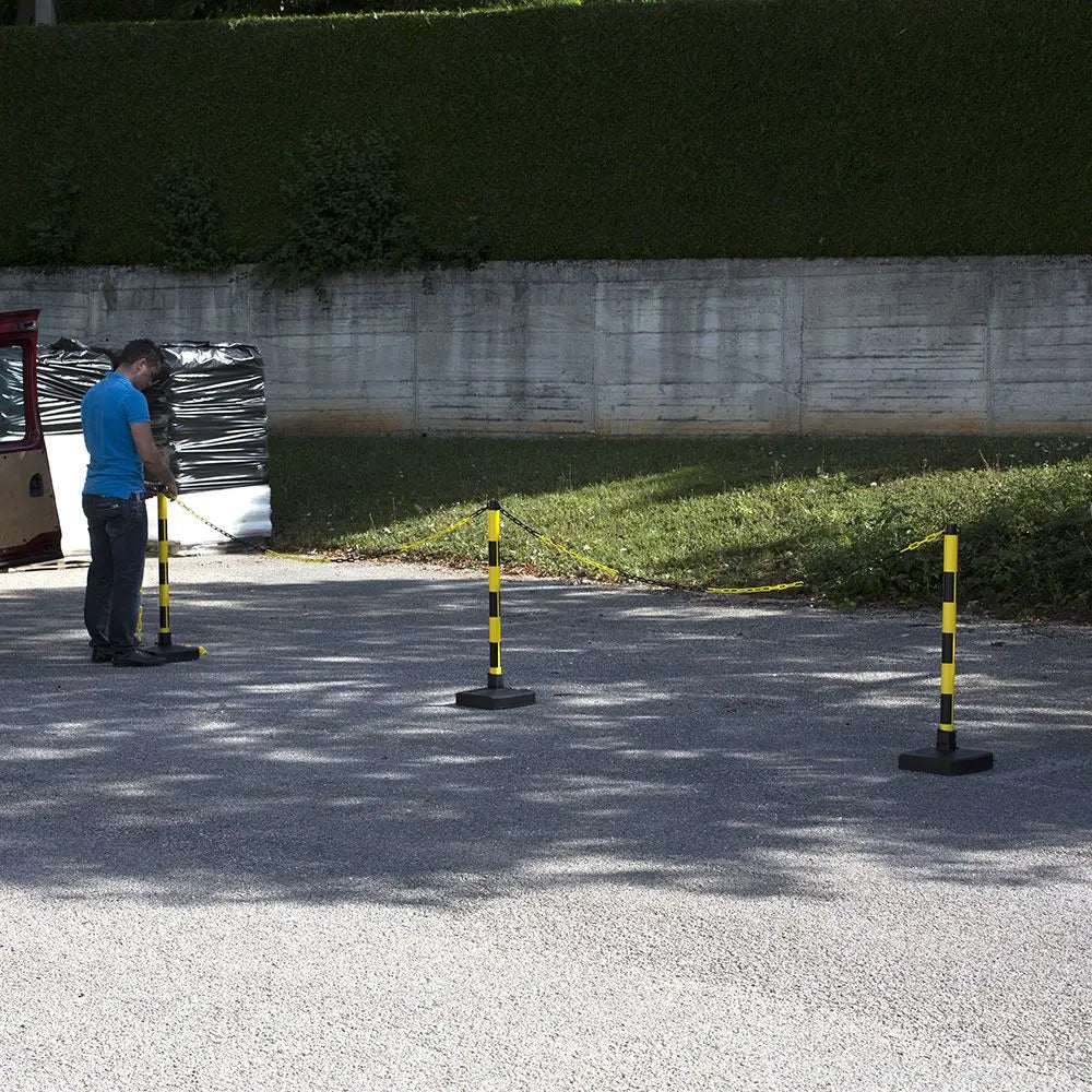 B-Ware Novap Pvc Pfosten Markierungspfosten Gelb Schwarz Bi Pose Sockel 4kg 4 Stück - 3306482000017