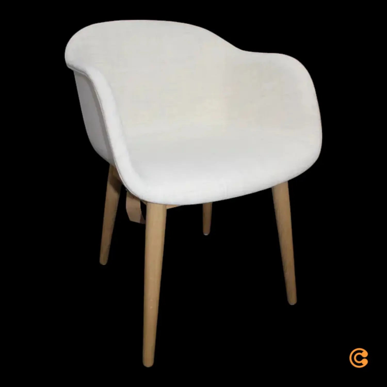 B-Ware Muuto Fiber Armchair Eiche Gestell Beige Melierte Sitzschale Stuhl Siehe Text - 1