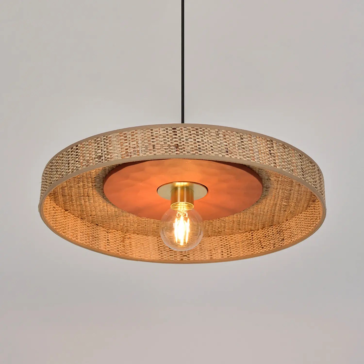 B-Ware Market Set Hängeleuchte Pendelleuchte Portinatx Bast Keramik Terracotta E27 Led - 3188000783899