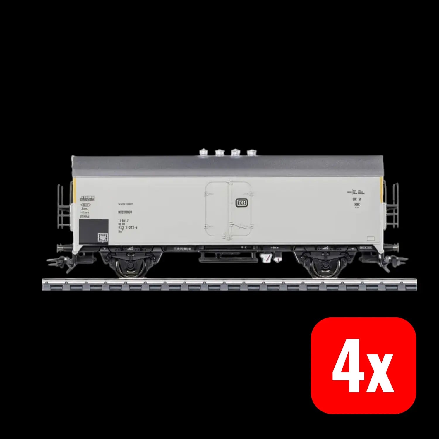 B-Ware Märklin H0 Kühlwagen Güterwagen Ichqrs 377 Db Kieselgrau Modell Wagen 4 Stück - 4001883450322