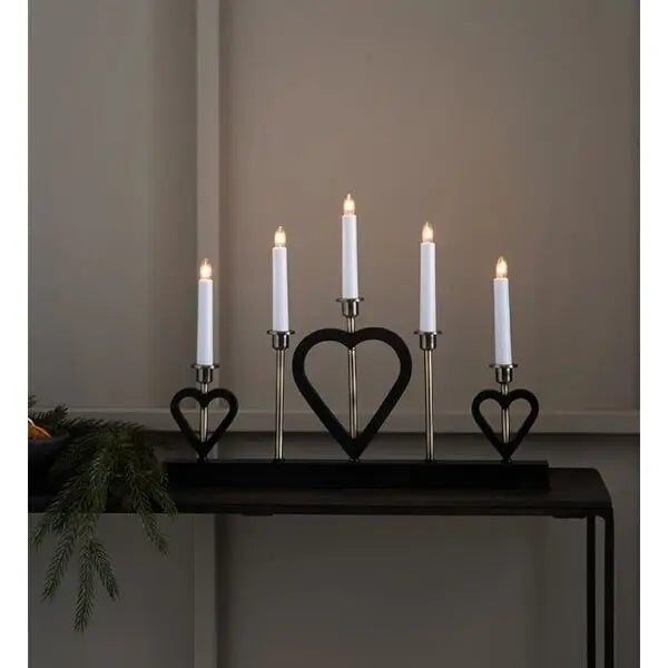 B-Ware Markslöjd Leuchter Kerzenleuchter Lichterbogen Melissa Schwarz Messing Holz Led - 7330024604001