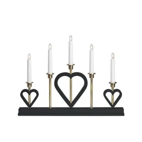 B-Ware Markslöjd Leuchter Kerzenleuchter Lichterbogen Melissa Schwarz Messing Holz Led - 7330024604001