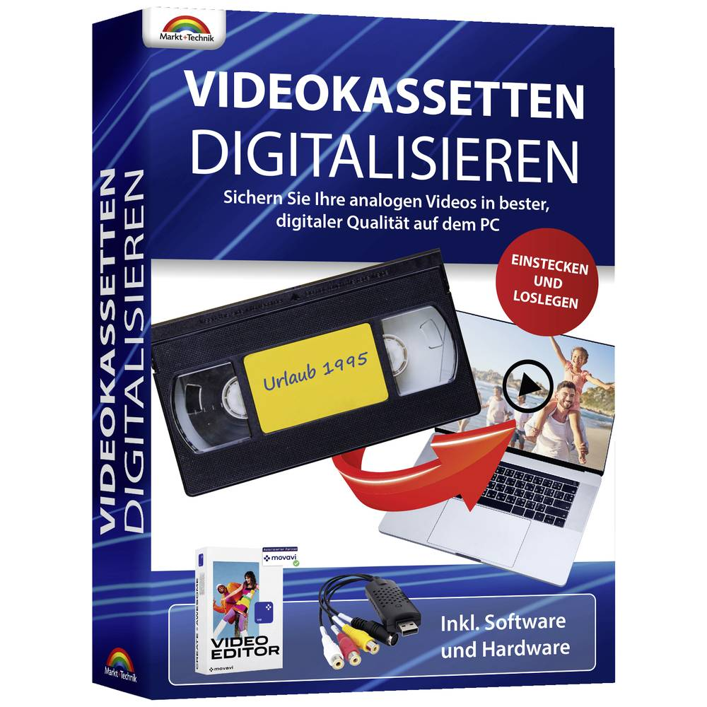 B-Ware Markt & Technik Videokassetten Digitalisieren 2023 Inkl. Hardware Vollversion - 4251357812013