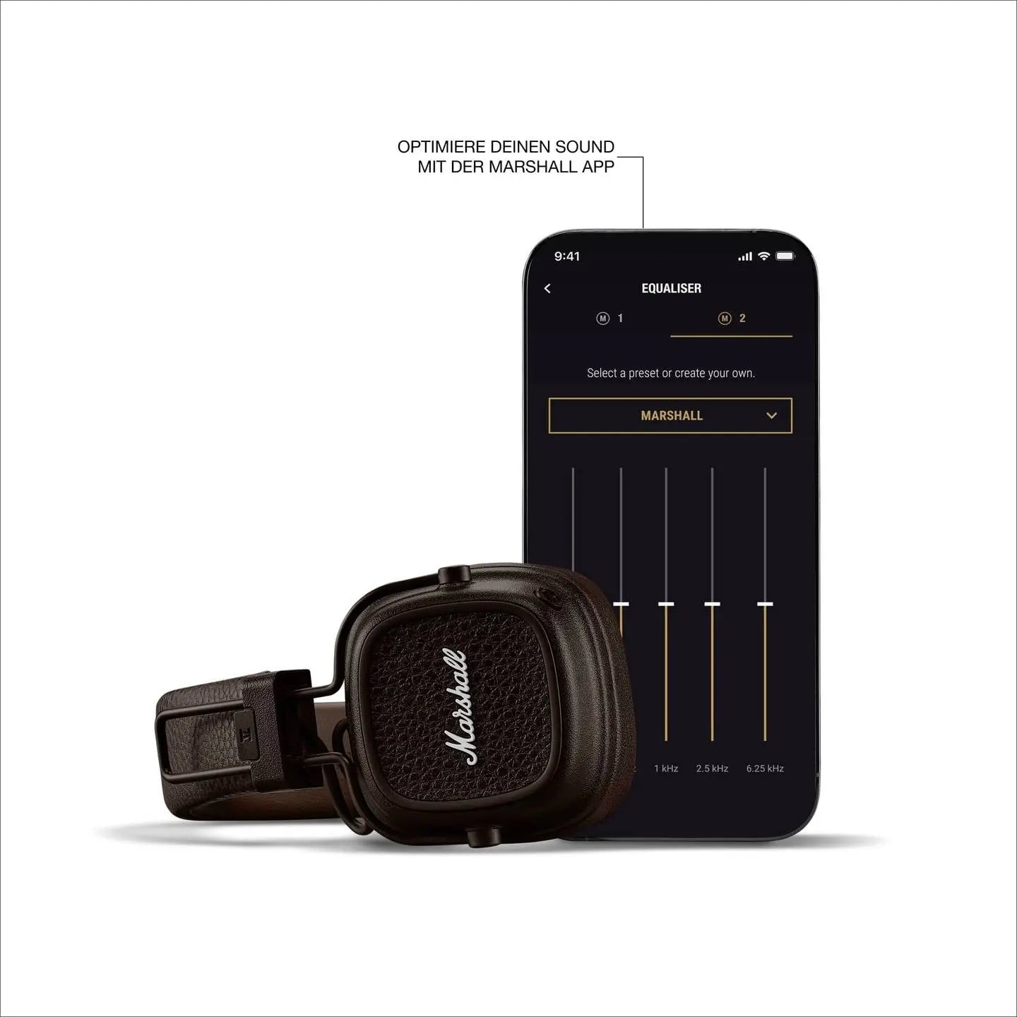 B-Ware Marshall Over Ear Kopfhörer Headset Major V Bluetooth Braun Geschlossen Faltbar - 7340055401128
