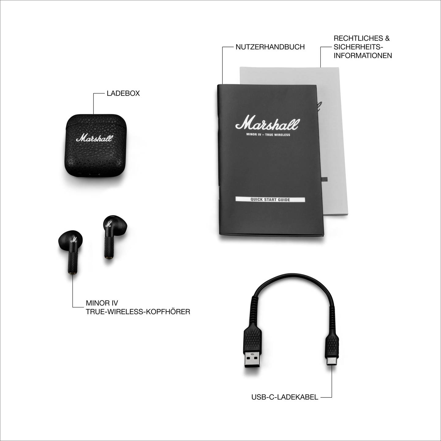 B-Ware Marshall Minor Iv Tws In Ear Headset Bluetooth Handy Stereo Schwarz - 7340055398251
