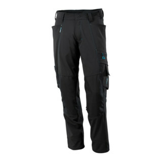 B-Ware Mascot Hose Mit Knietaschen Stretchstoff Hose Größe 76 C47 Schwarz Arbeitshose - 5711074571284