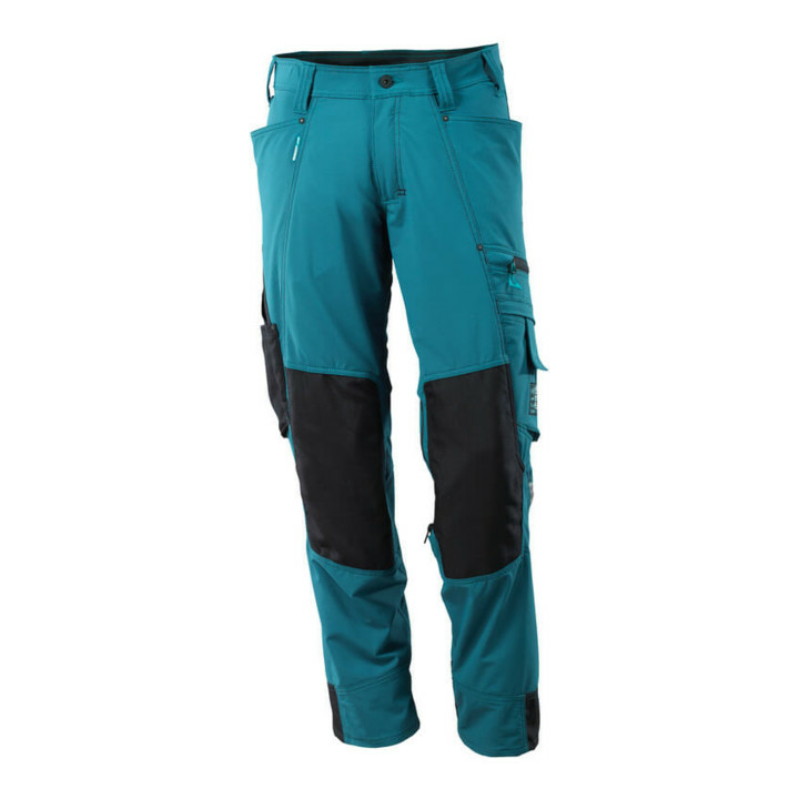 B-Ware Mascot Hose Mit Knietaschen Stretch Hose Gr. 90 C50 Dunkelpetroleum Arbeitshose - 5711074575282