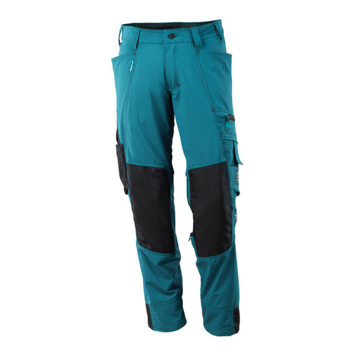 Mascot Hose mit Knietaschen Stretch Hose Gr. 90 C50 Dunkelpetroleum Arbeitshose - 5711074575282