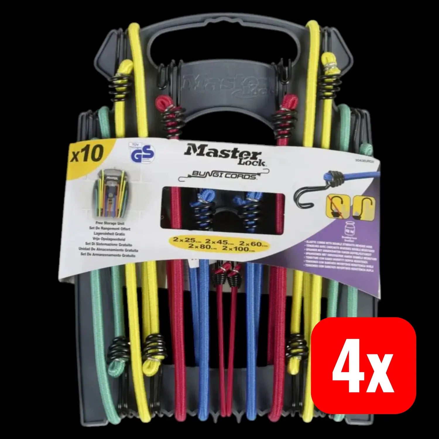 B-Ware Master Lock P60905 Expander Spannseile 80 Cm X 18 Mm Haken 4 Sets - 3520190923158